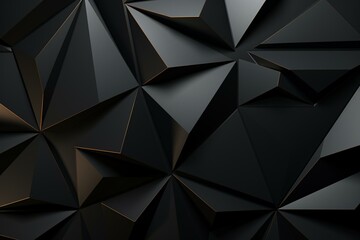 a black, contemporary background with triangular pyramids. Generative AI