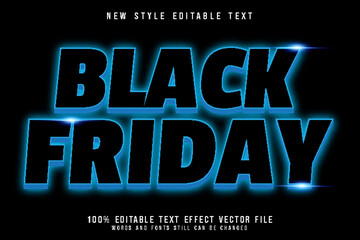 black friday editable text effect emboss neon style