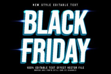black friday editable text effect emboss neon style