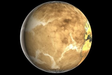 Isolated Venus planet with transparency. Generative AI