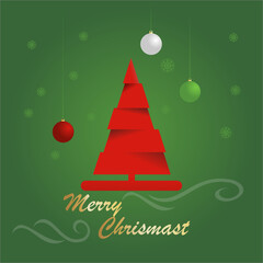 Merry Christmas background decorated with Christmas Tree