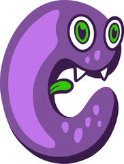 Spooky Monster Letter C