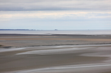 View from St. Michel mountain in France during low tide