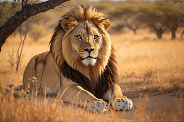 The lion's golden in africa. bigcat