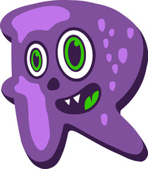 Spooky Monster Letter R
