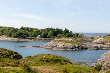 Fototapeta na wymiar Landscape along norwegian atlantic road