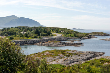 Fototapeta premium Landscape along norwegian atlantic road
