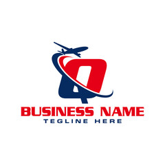 Q Letter Aircraft Logo | Q Travel Logo | Q Airplane Logo | Q Aviation logo