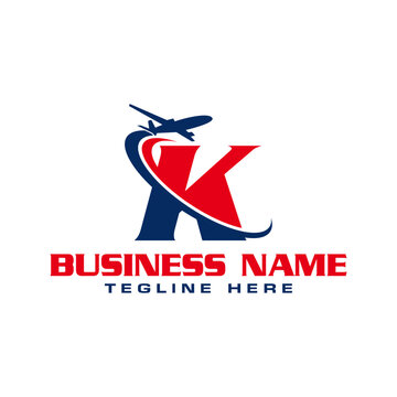 K Letter Aircraft Logo | K Travel Logo | K Airplane Logo | K Aviation logo