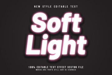 soft light editable text effect emboss neon style