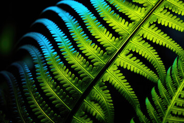 fern leaf on black