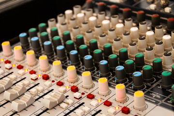Obraz premium detail plan of sound console