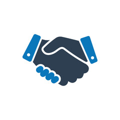 Shaking hands icon on white background