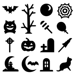 ghost Halloween vector silhouette full black color white background