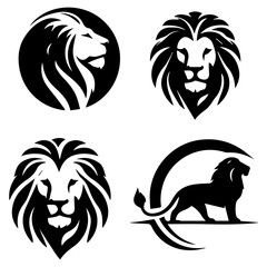 Lion Logo concept vector illustration black color