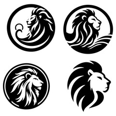 Lion Logo concept vector illustration black color