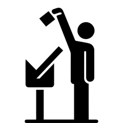 Registered icon vector illustration black color