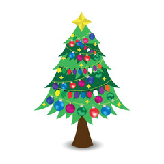 Christmas tree decorated with festive lights