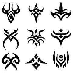 Tribal tattoo design vector illustration, modern tattoo design illustration