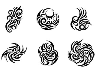 Tribal tattoo design vector illustration, modern tattoo design illustration