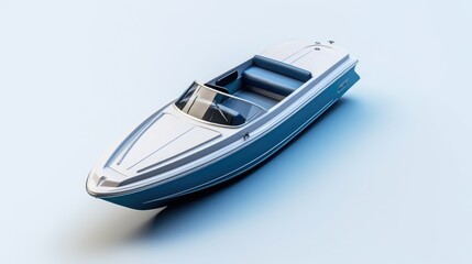 3d Illustration Simple Speedboat in Isolated Background
