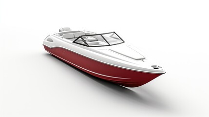 3d Illustration Simple Speedboat in Isolated Background