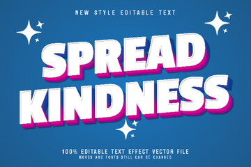 spread kindness emboss editable text effect emboss modern style