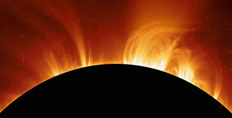 Solar Eclipse "Elements of this image furnished by NASA "