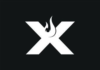 Initial X for Fire Logo Design Vector