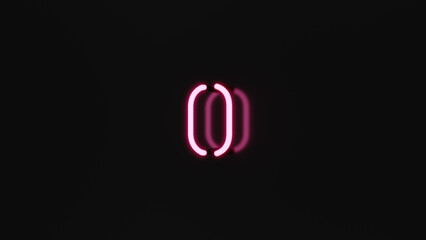 Fototapeta premium Neon Light letter, o