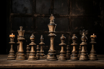 photo capturing the nostalgia of an antique chess set, highlighting its timeless appeal.