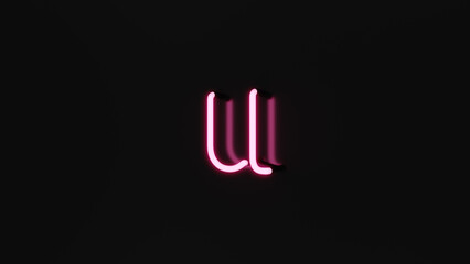 Obraz premium Neon Light letter, u