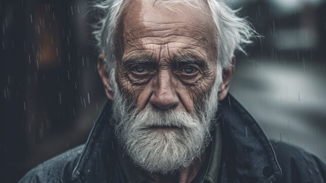 An old man suffering from depression.generative ai
