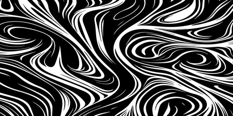 Abstract Black and white waves for a textured pattern on the background