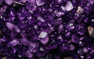 Fototapeta premium amethyst crystals pile background