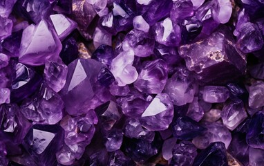 amethyst crystals pile background