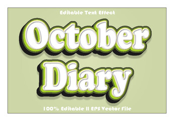 October Diary Editable Text Effect