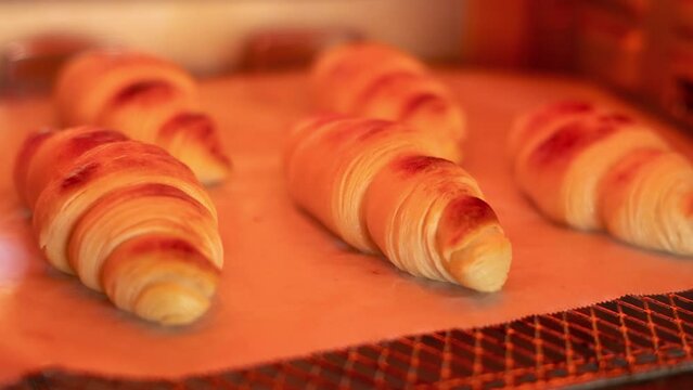クロワッサンが焼きあがるタイムラプス