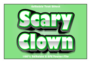 Naklejka premium Scary Clown Editable Text Effect