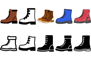 A diverse lineup of boots, each with its own unique style and purpose. From the sleek and stylish ankle boot to the rugged and independent cowboy boot, graphic for illustration