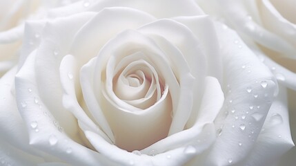 Close-up of a white rose head. contrasting white rose. A white rose with an artsy background.