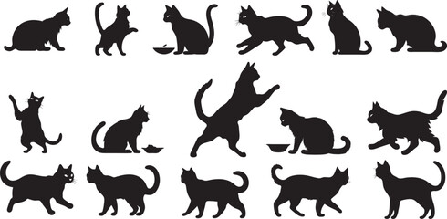 Black Cat Silhouette Vector icon for Creative Design Projects