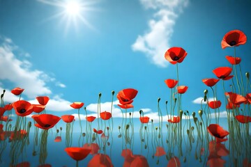 poppy flowers against sky
