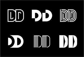 Set of letter DD logos. Abstract logos collection with letters. Geometrical abstract logos
