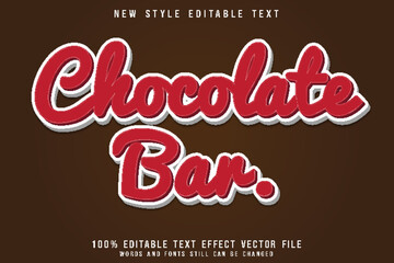 chocolate bar editable text effect emboss modern style