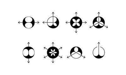 Set of vector arrow symbols.