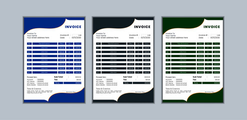 Simple Corporate Invoice Design Template.Vector illustration.
