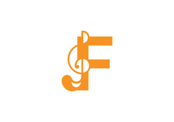 Initial Letter, F Music Logo. DJ Symbol Podcast Logo Icon Vector Template