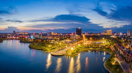 Fototapeta na wymiar Bac Ninh city lanscape by sky 
