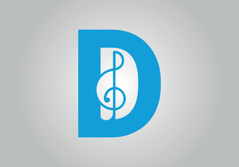 Initial Letter, D Music Logo. DJ Symbol Podcast Logo Icon Vector Template